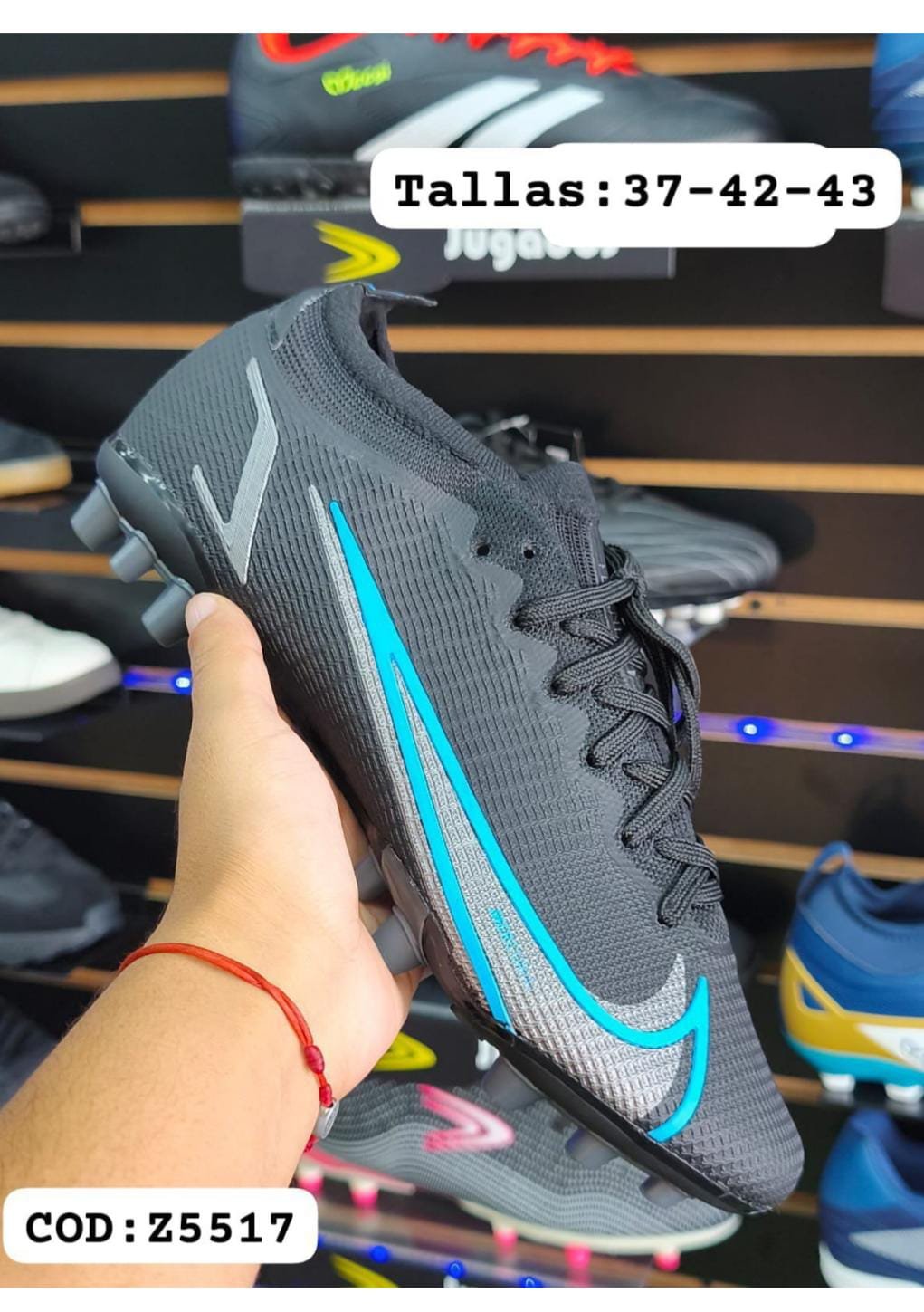 Taco Mercurial bajo Negro Azul Juvenil, foto 1