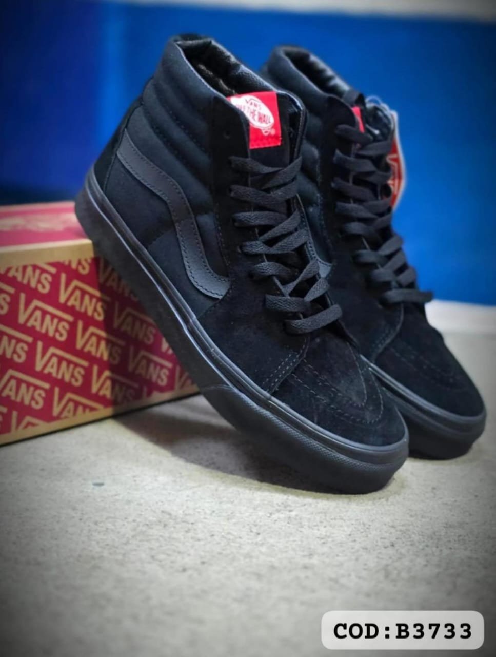 Vans Old School Alta Negro Total Juvenil