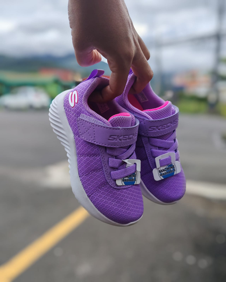 Skechers Morado Blanco Bebe