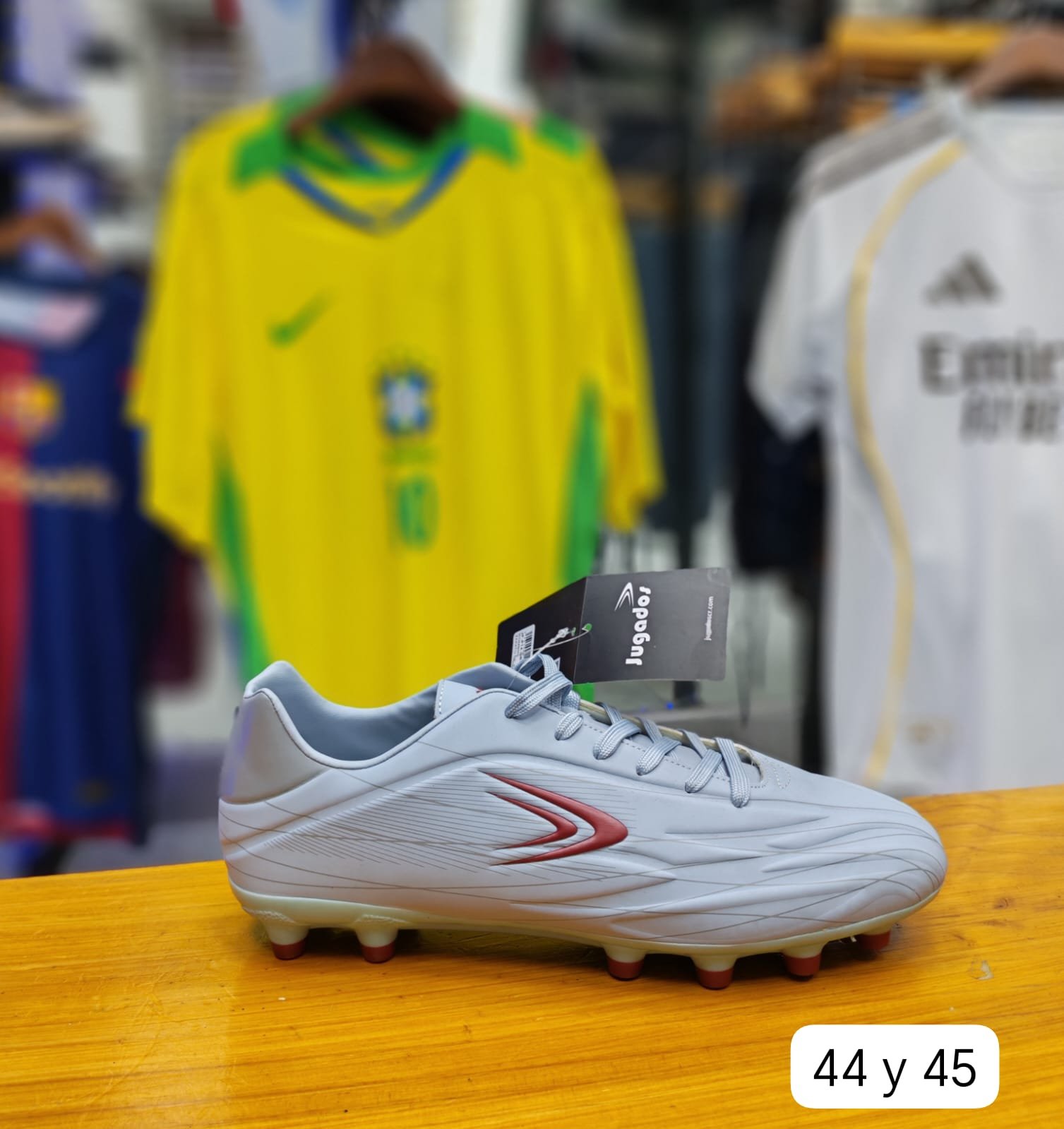 Tacos Jugados Futbol Gris Rojo Adulto