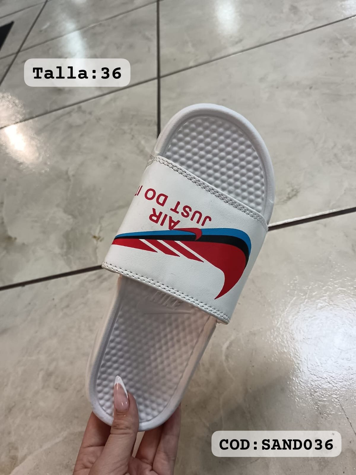 Sandalia Nike Blanca Rojo