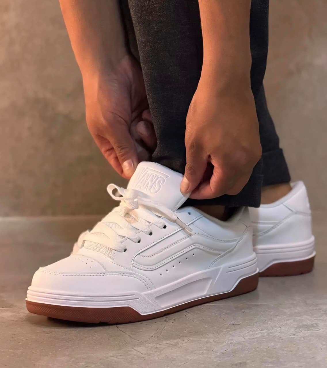 Vans Baja Blanco Suela Marron