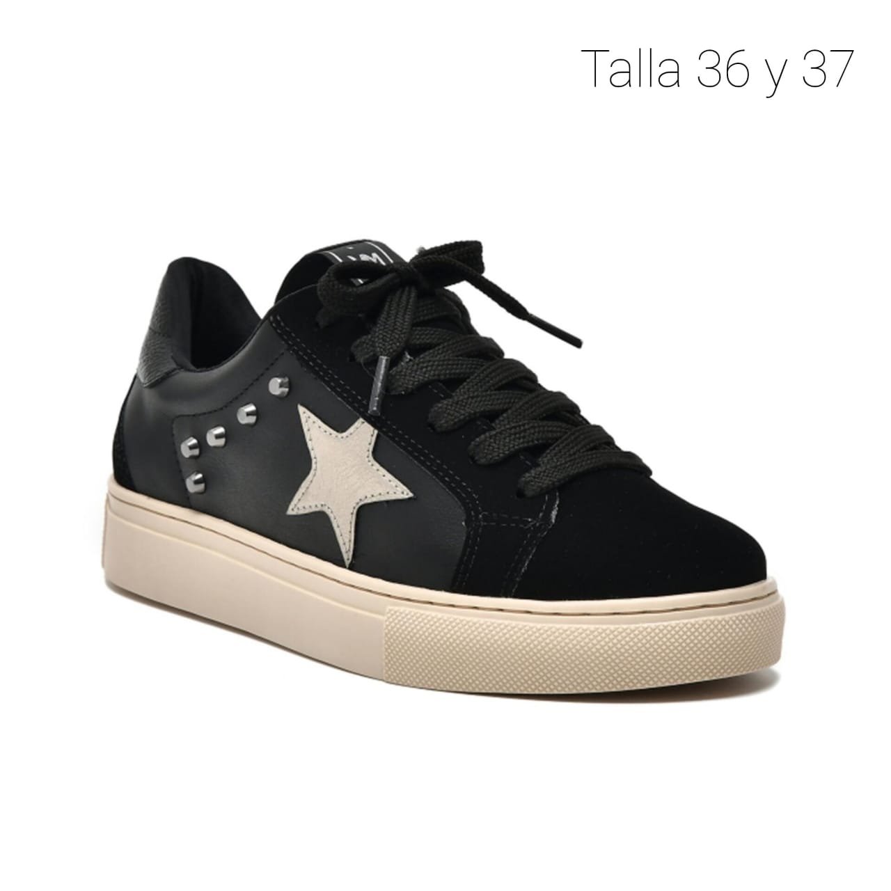 Zapato Dama Via Marte Estrella Negro Juvenil