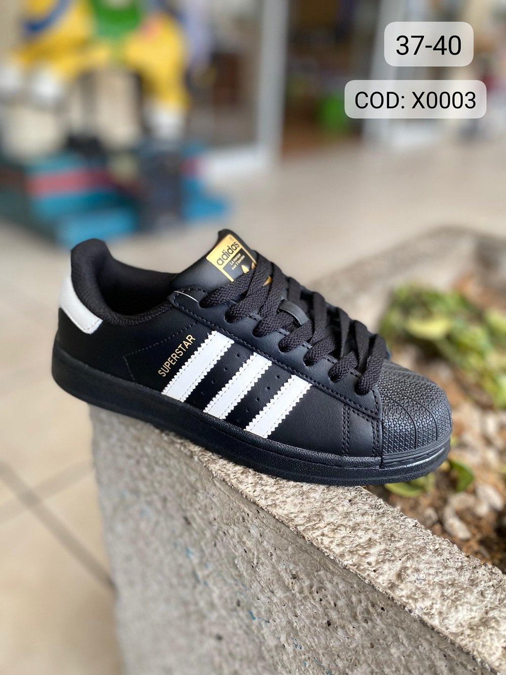 Adidas Super Star Negra con Blanco Clasica Juvenil, foto 1