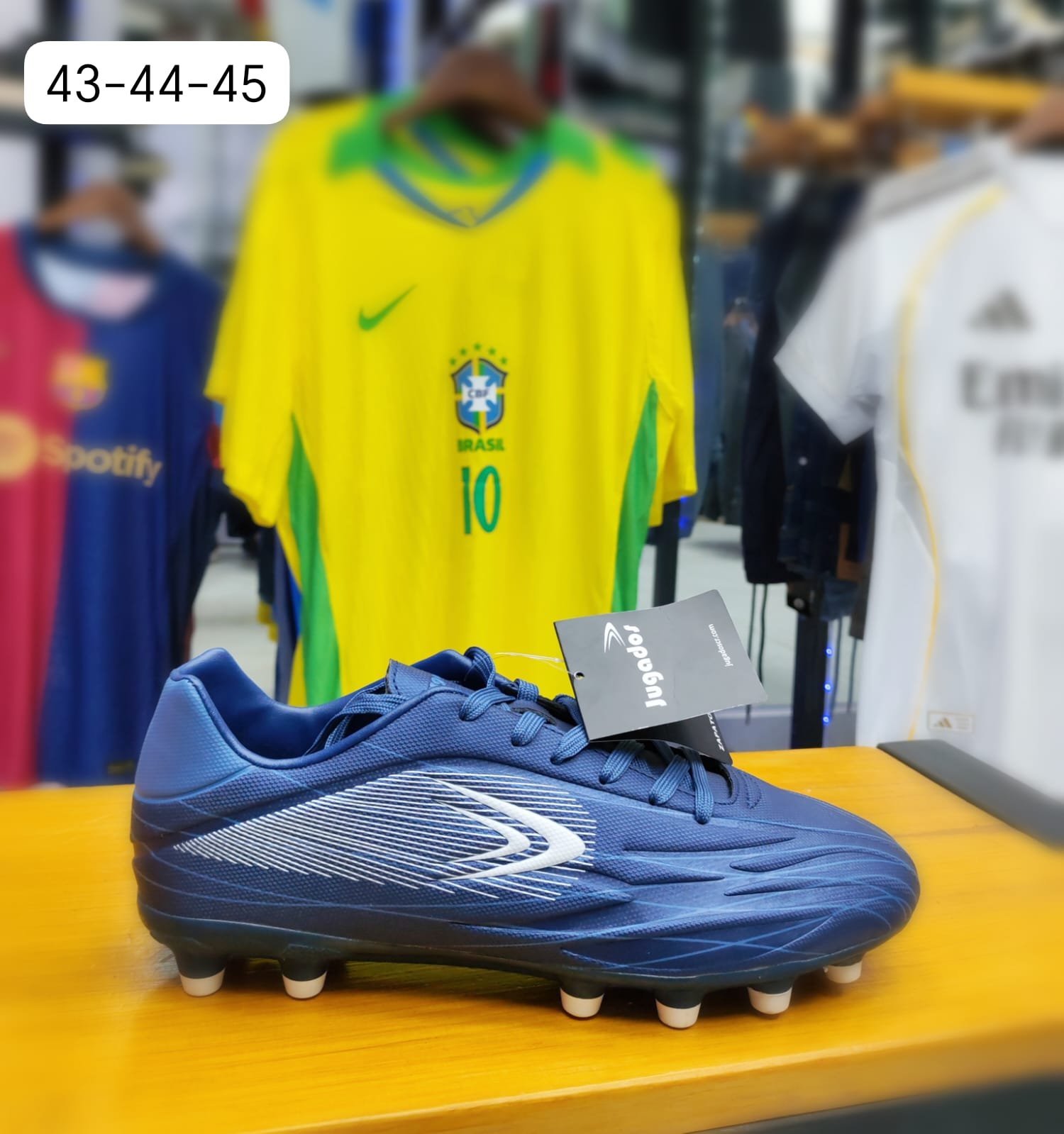 Tacos Jugados Futbol Azul Blanco Adulto